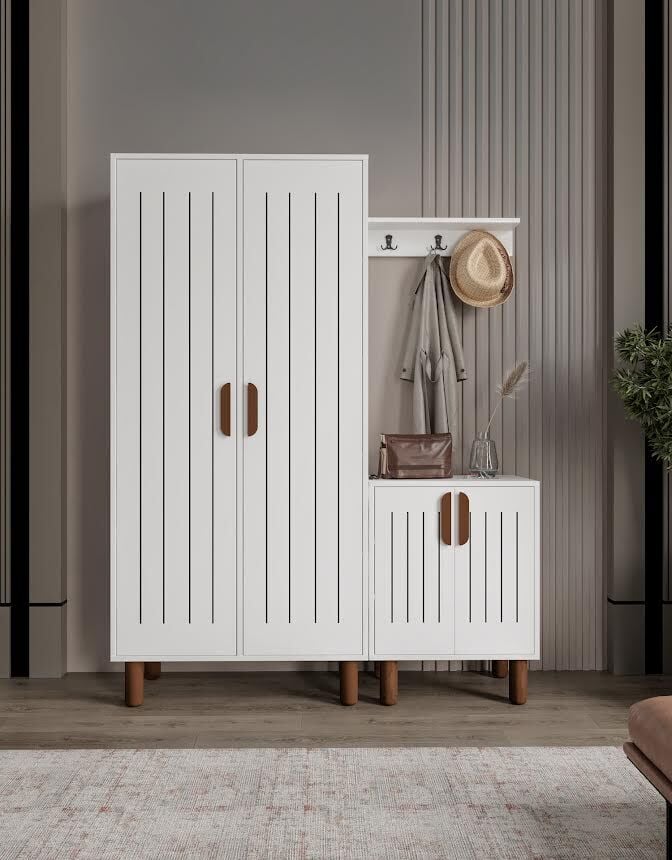 Leon Portmanto Ve Ayakkabılık Tamamı Mdf