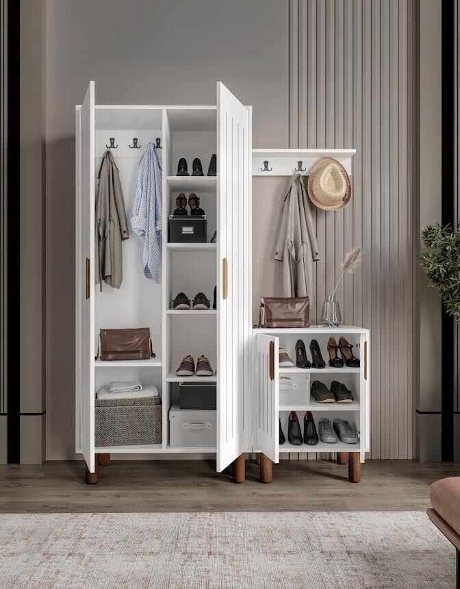 Leon Portmanto Ve Ayakkabılık Tamamı Mdf