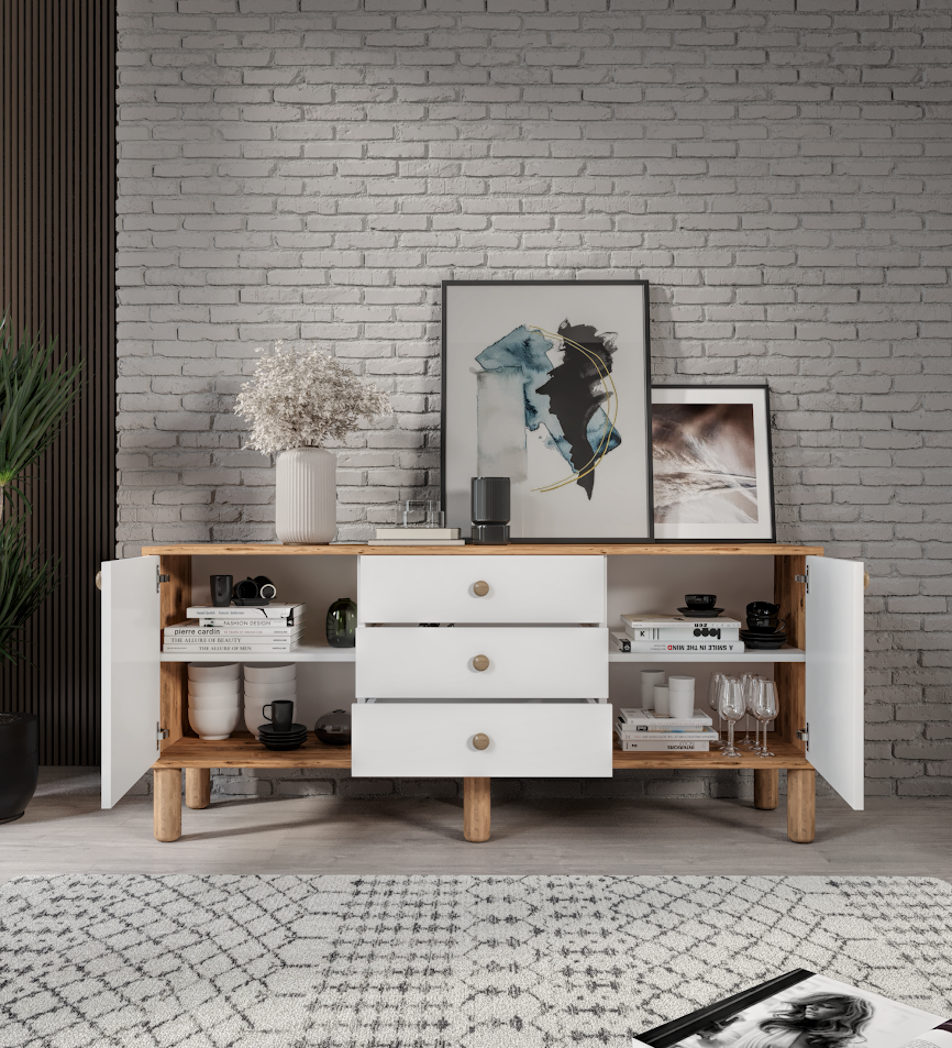 Bohem Konsol 3 Çekmeceli 2 Kapaklıtamamı Mdf