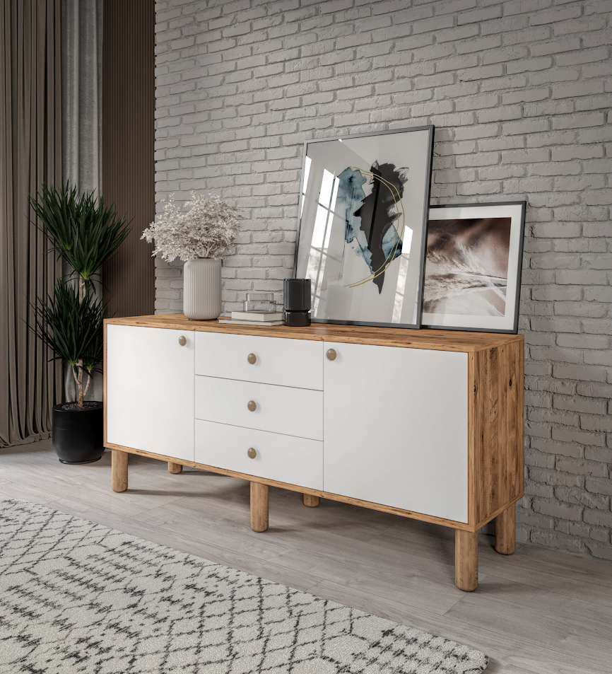 Bohem Konsol 3 Çekmeceli 2 Kapaklıtamamı Mdf