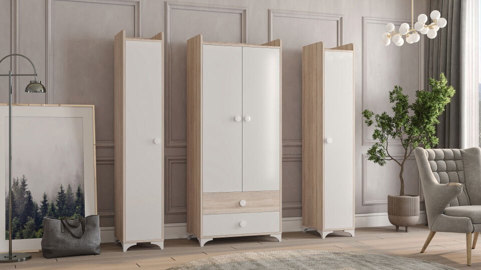 Swing 4 Kapaklı 2 Çekmeceli Gardrop Ayrılabilir Sonomo