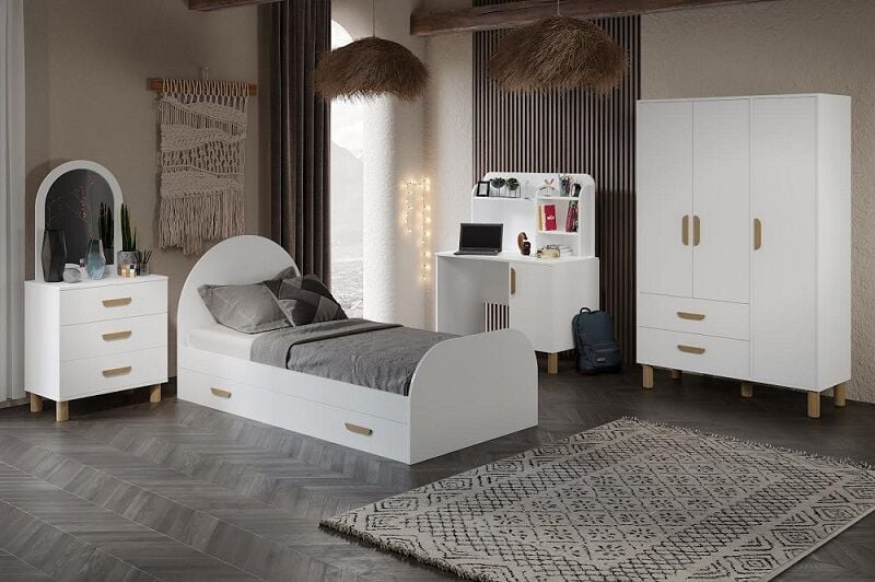 Yavru Yataklı Bohem Cocuk Odası Takımı Tamamı Mdf 4 PARÇA