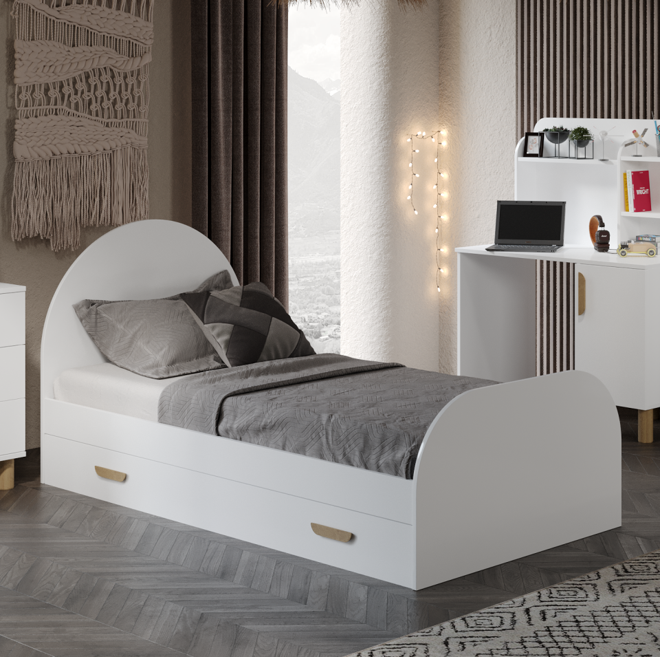 Yavru Yataklı Bohem Cocuk Odası Takımı Tamamı Mdf Beyaz