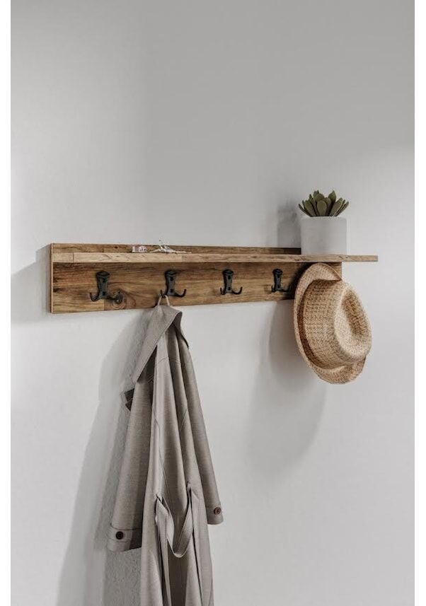 Atlas Portmanto Duvar Askılığı Elbise Askılığı Atlas Çam ( 85 cm )