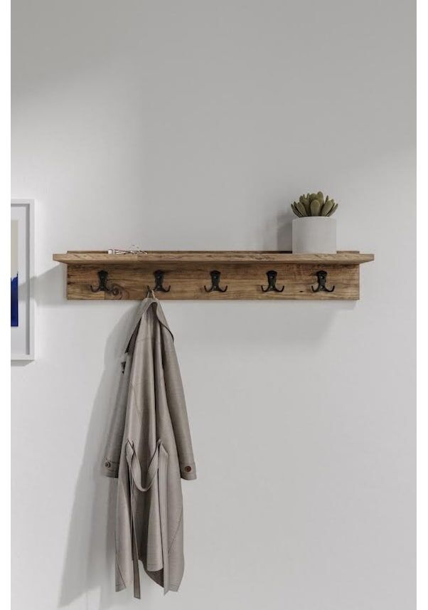 Atlas Portmanto Duvar Askılığı Elbise Askılığı Atlas Çam ( 85 cm )