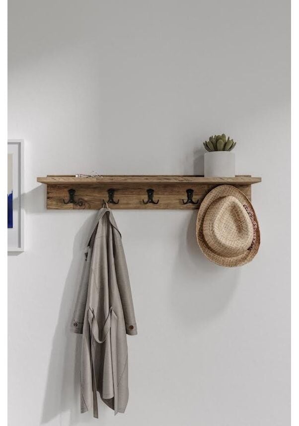 Atlas Portmanto Duvar Askılığı Elbise Askılığı Atlas Çam ( 85 cm )