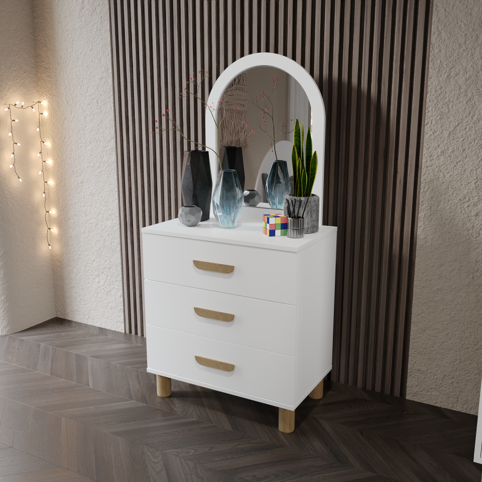 Lucia Bohem 3 Çekmeceli Şifonyer Tamamı Mdf