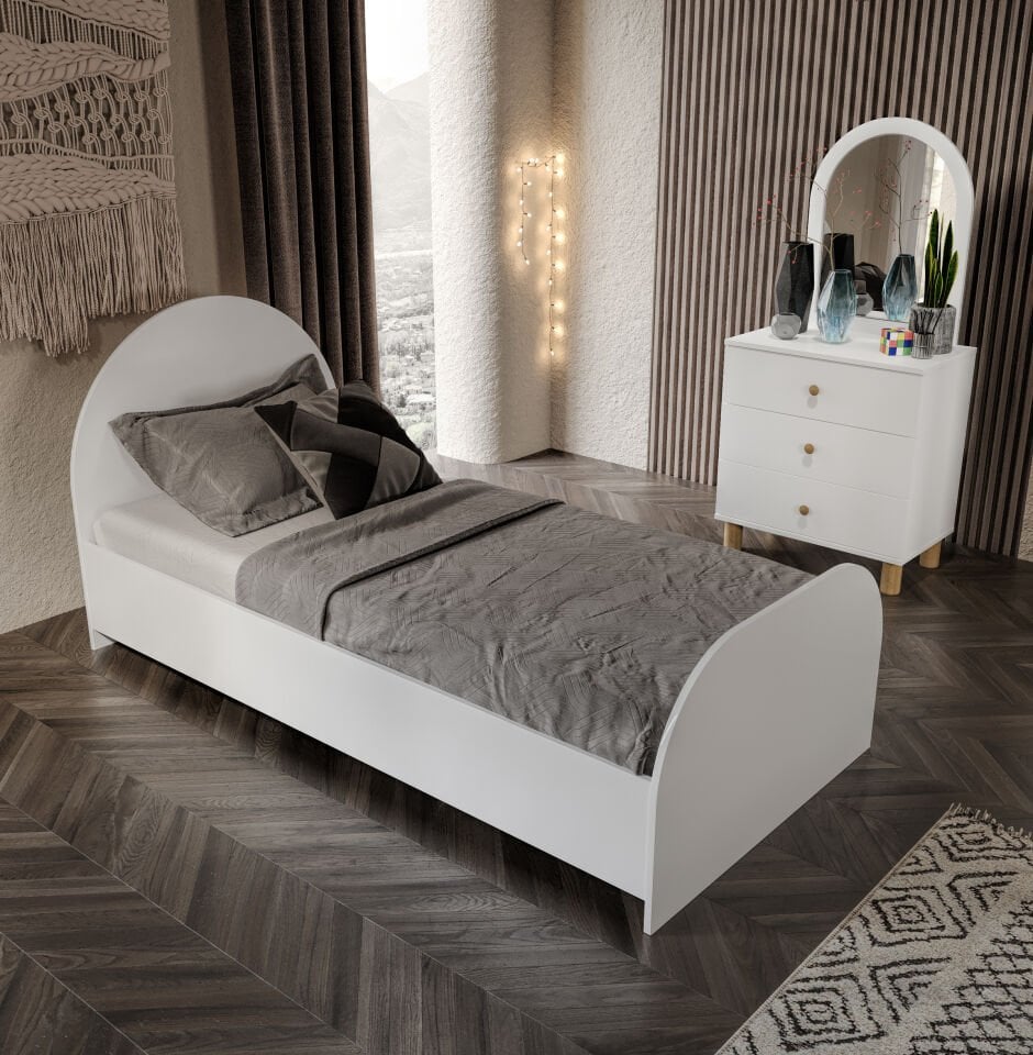 Güneş Bohem Karyola Tamamı Mdf 90x190