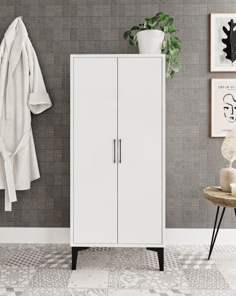 Viyana 2 Kapaklı Banyo Dolabı Çok Amaçlı Tamamı Mdf Beyaz