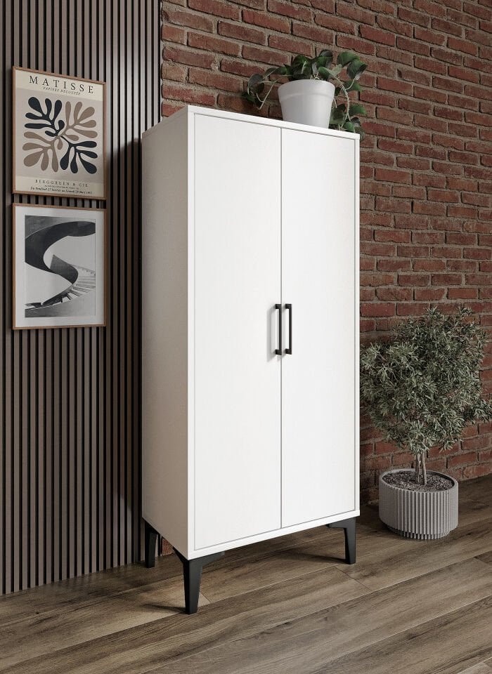 Viyana 2 Kapaklı Kiler Dolabı Çok Amaçlı Tamamı Mdf Beyaz