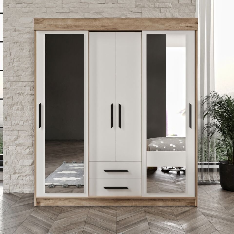 Ildır Çocuk Odası Takımı Tamamı Mdf Flora Beyaz Aynalı