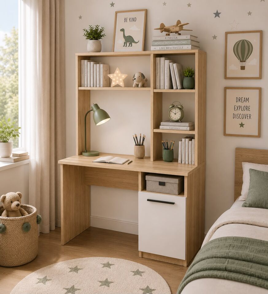 Ildır Çalışma Masası Flora Beyaz Tamamı Mdf