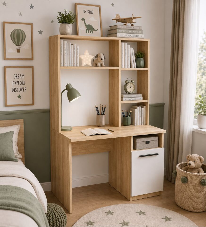 Ildır Çalışma Masası Flora Beyaz Tamamı Mdf