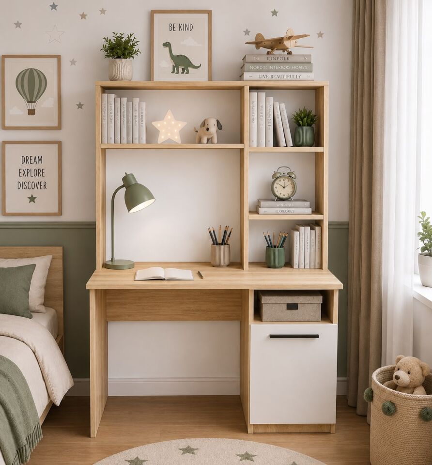 Ildır Çalışma Masası Flora Beyaz Tamamı Mdf
