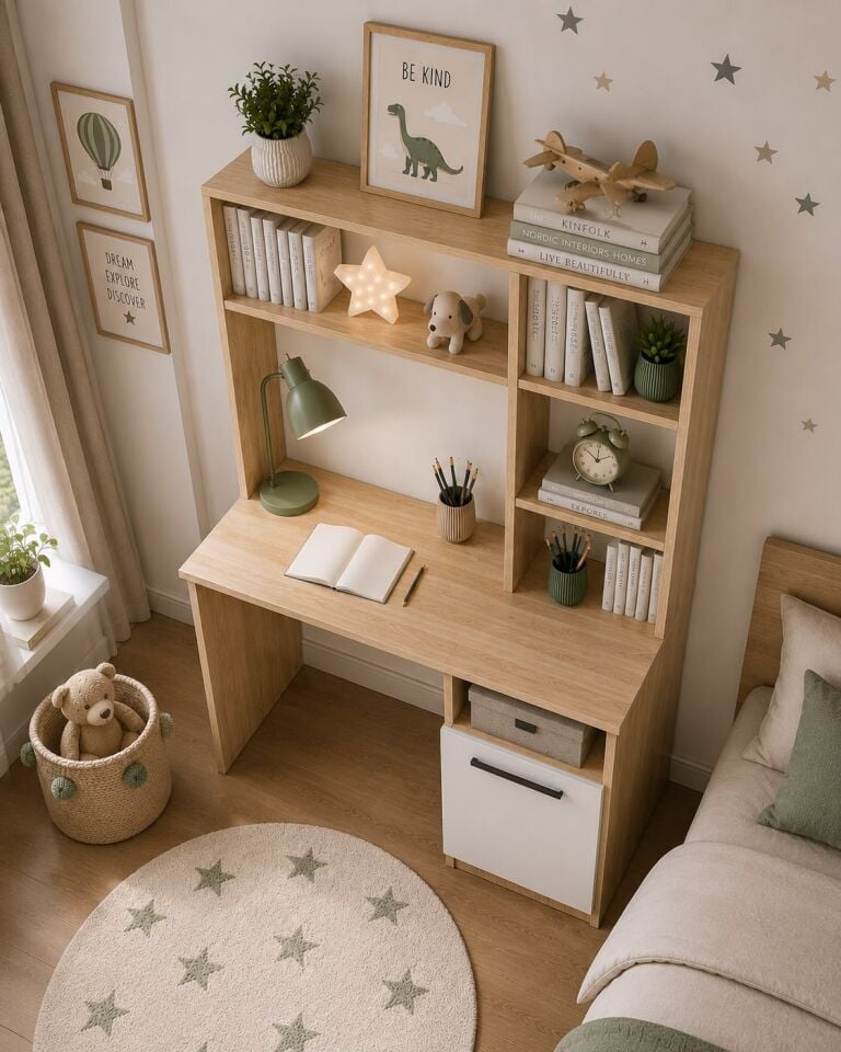 Ildır Çalışma Masası Flora Beyaz Tamamı Mdf