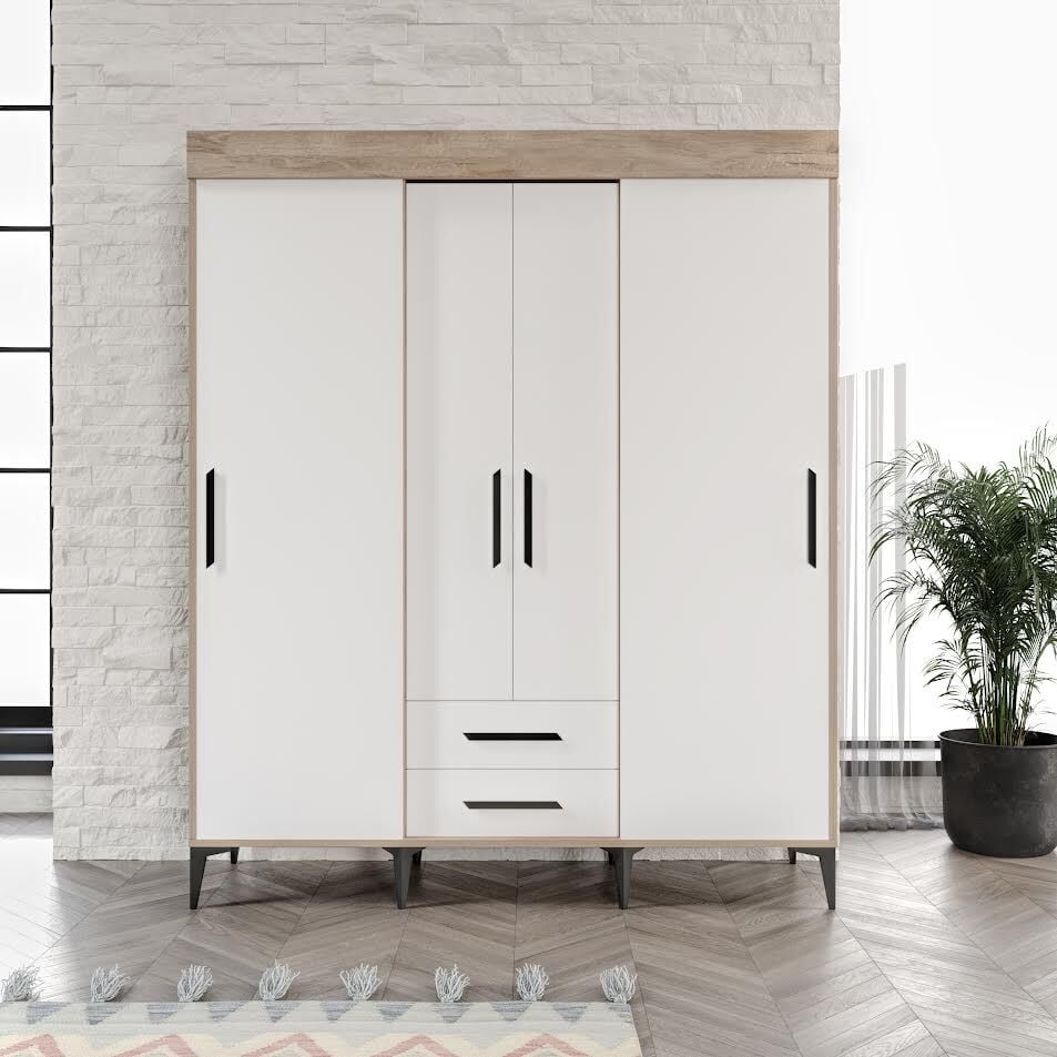 Ildır Sürgülü 2 Çekmeceli Kapaklı Dolap Flora Mdf
