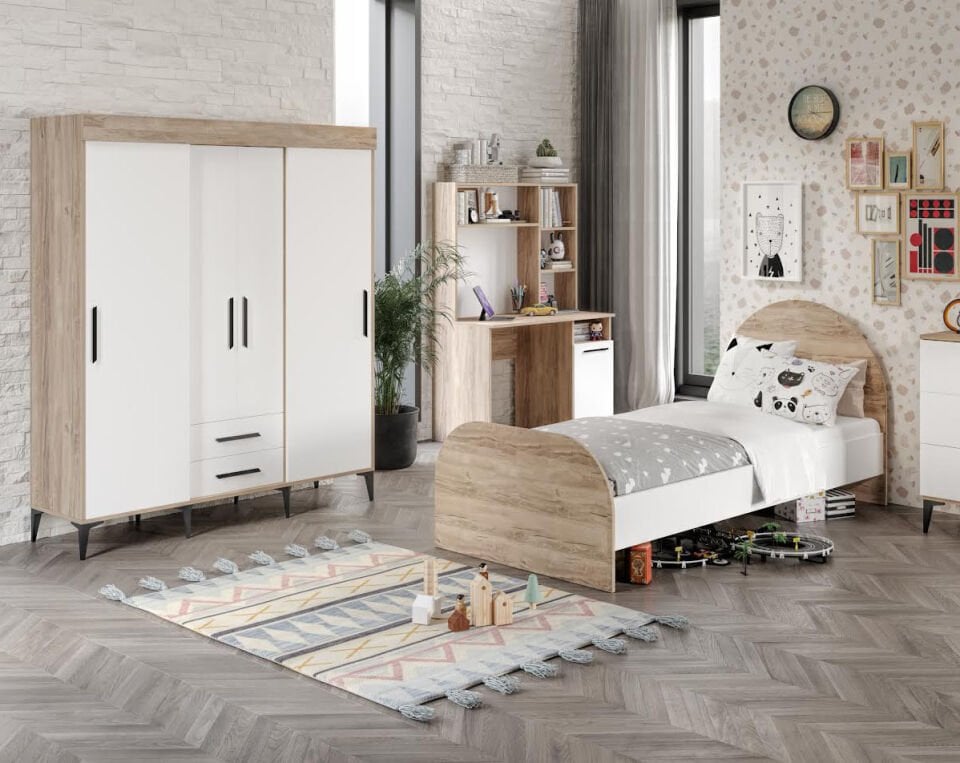 Ildır Cocuk Odası Takımı Tamamı Mdf Flora Ve Beyaz