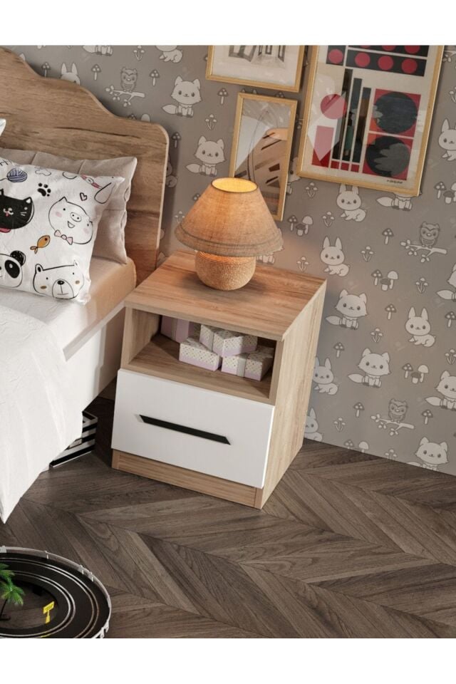 Ildır Tek Çekmece Komodin Tamamı Mdf