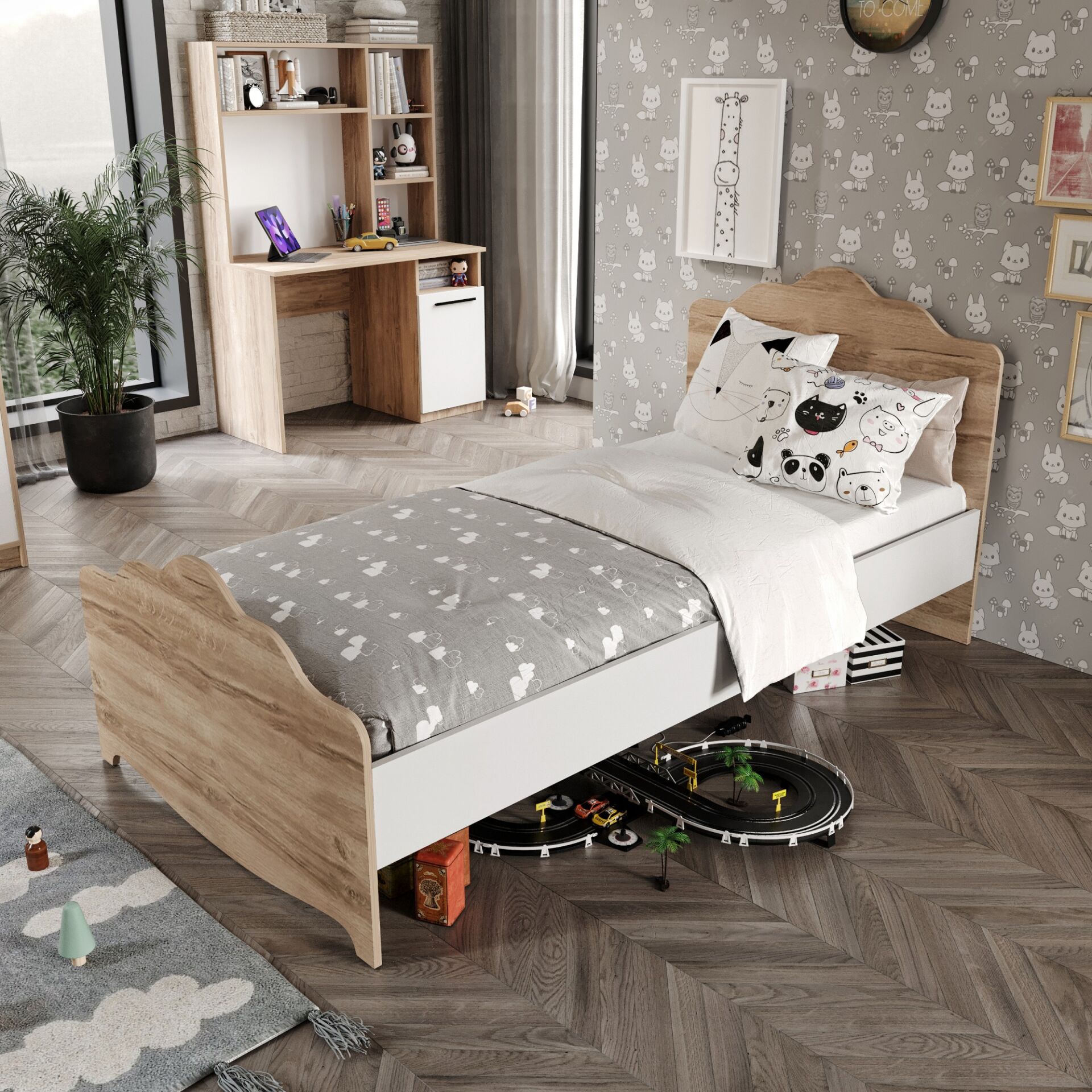 Ildır Tek Kişilik Karyola Tamamı Mdflam 90x190 Flora Beyaz