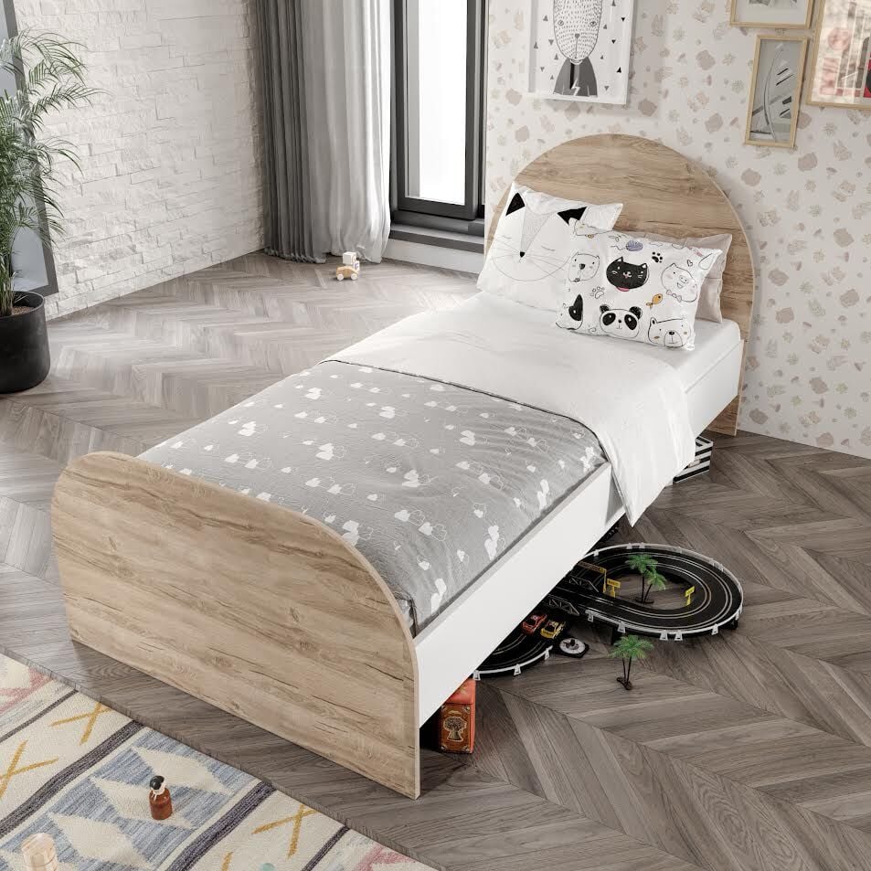 Ildır Tek Kişilik Karyola Tamamı Mdflam 90x190 Flora Beyaz