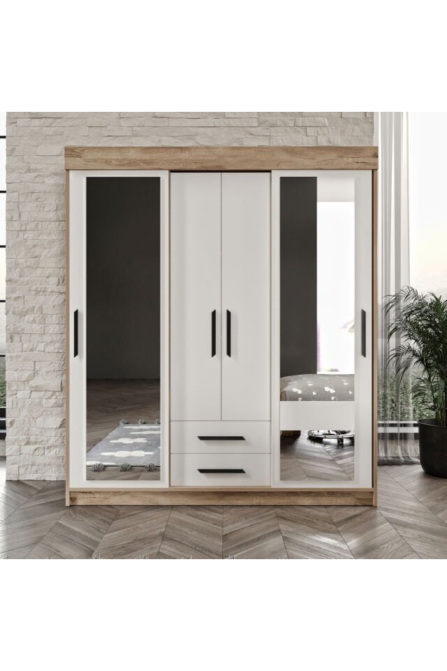 Ildır Çocuk Odası Takımı 4 Parça Tamamı Mdf Flora Beyaz Aynalı