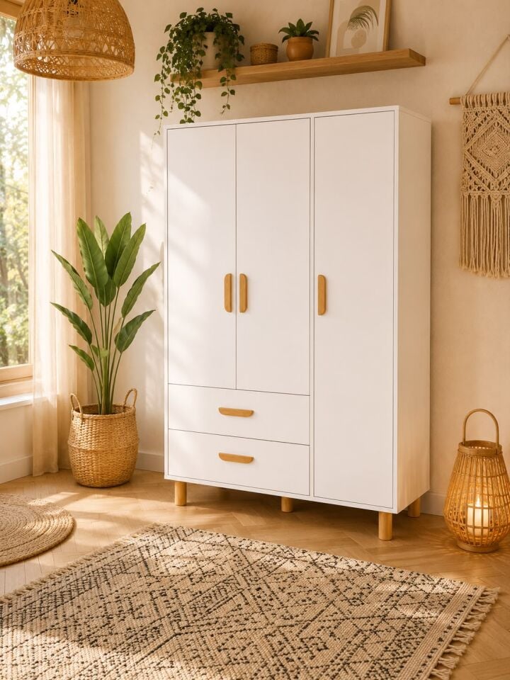 Bohem Çocuk Odası Takımı Beyaz Tamamı Mdf ( 4 Parça )