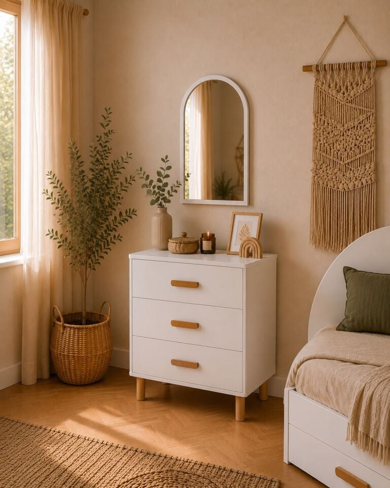 Bohem Çocuk Odası Takımı Beyaz Tamamı Mdf ( 4 Parça )