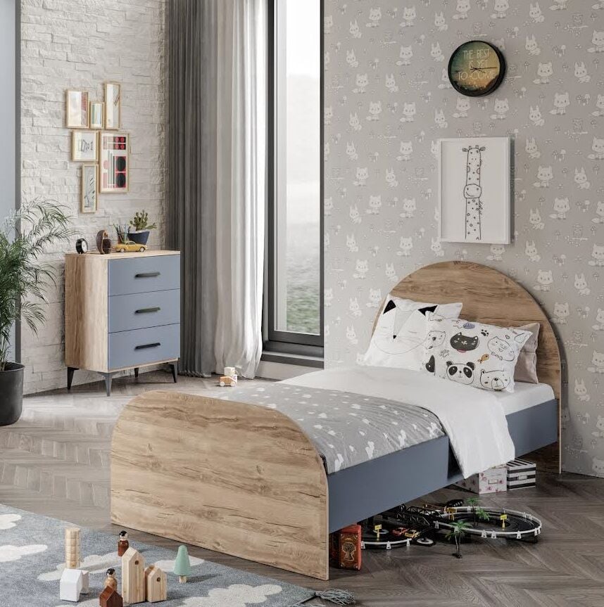 Izmir Çocuk Odası Takımı Tamamı Mdf Antrasit Ve Flora Aynalı