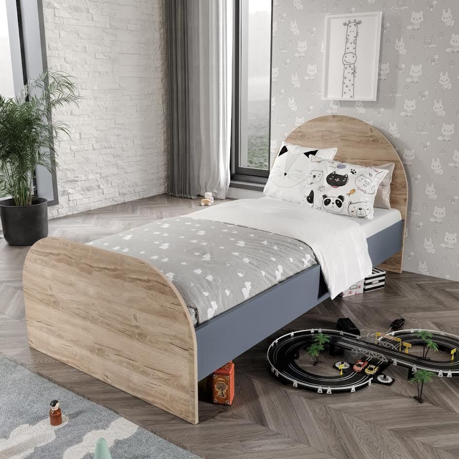 Izmir Çocuk Odası Takımı Tamamı Mdf Antrasit Ve Flora Aynalı