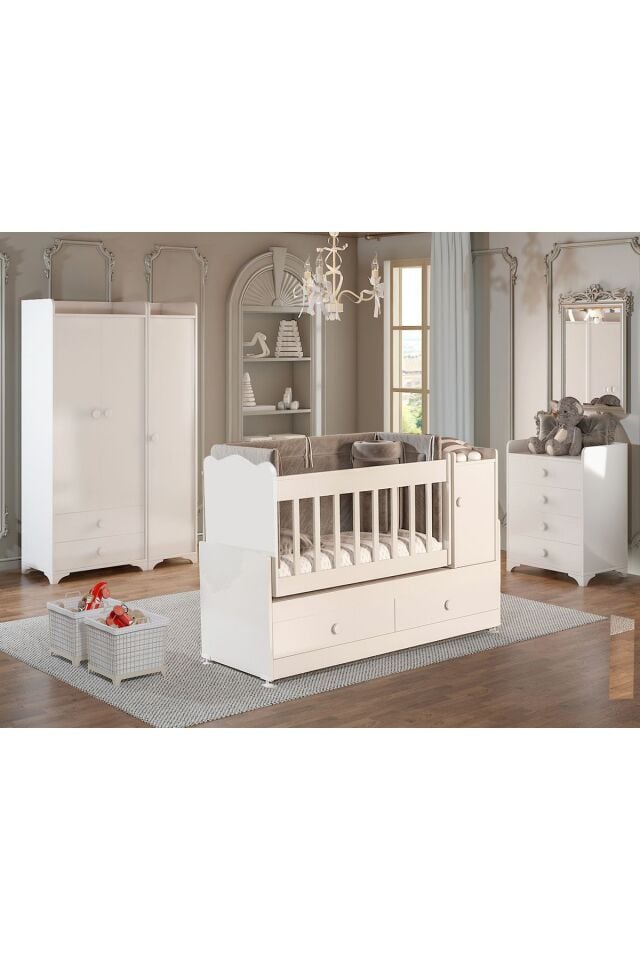 Prome Büyüyen Bebek Odası Takımı Beyaz