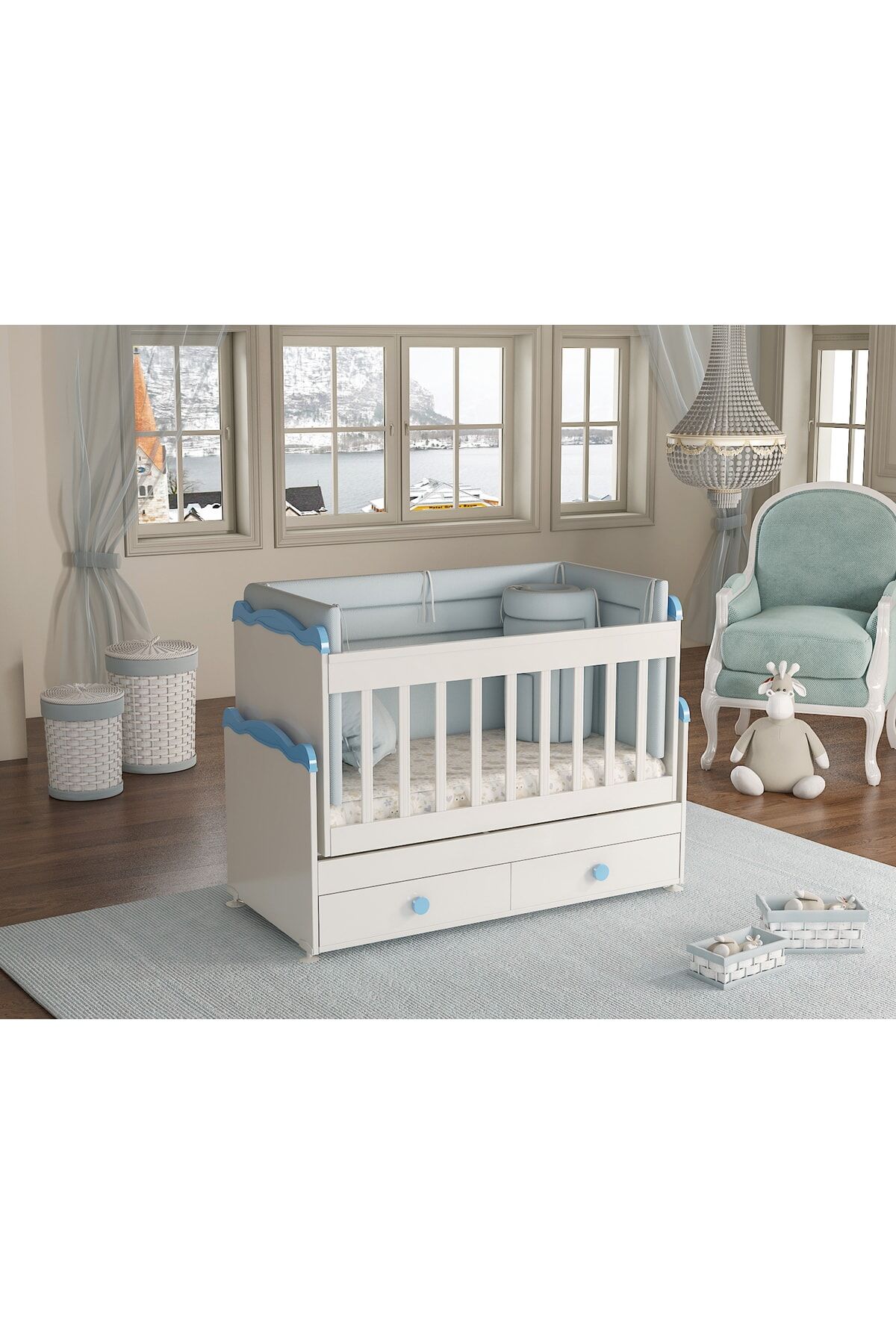 Anne Yanı Besik Sallanır 60x120 Mavi