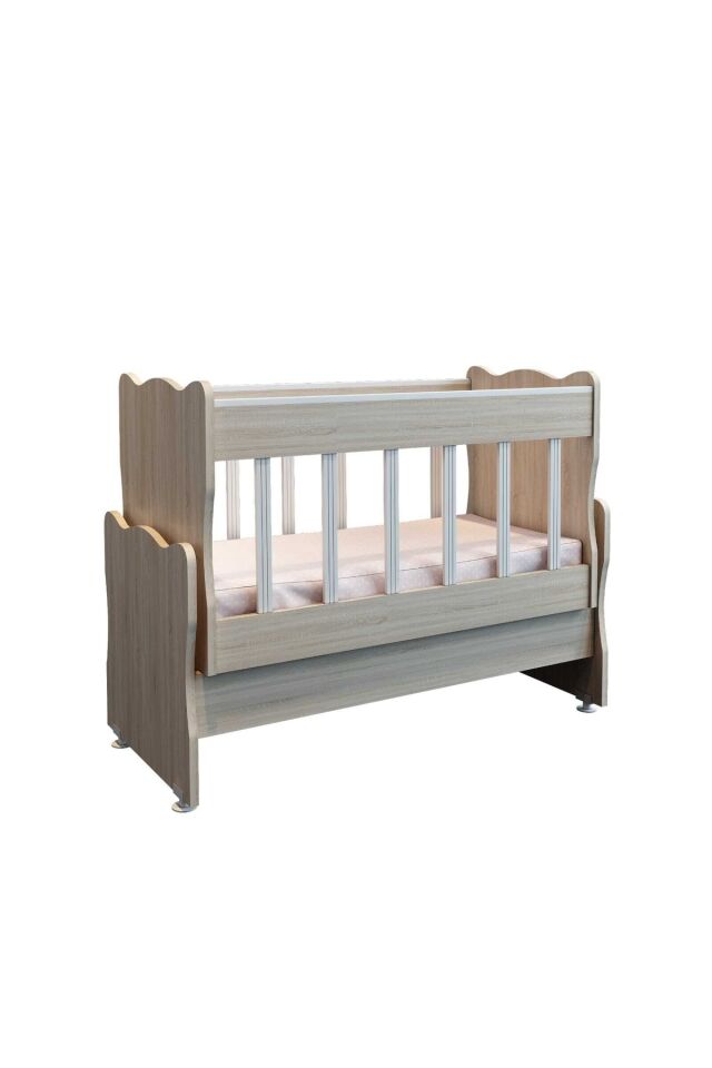 Sallanır Anne Yanı Ahşap Bebek Beşiği Sonomo