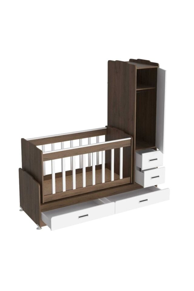 Swing Sallanır Dolaplı Büyüyen Besik Ceviz Beyaz