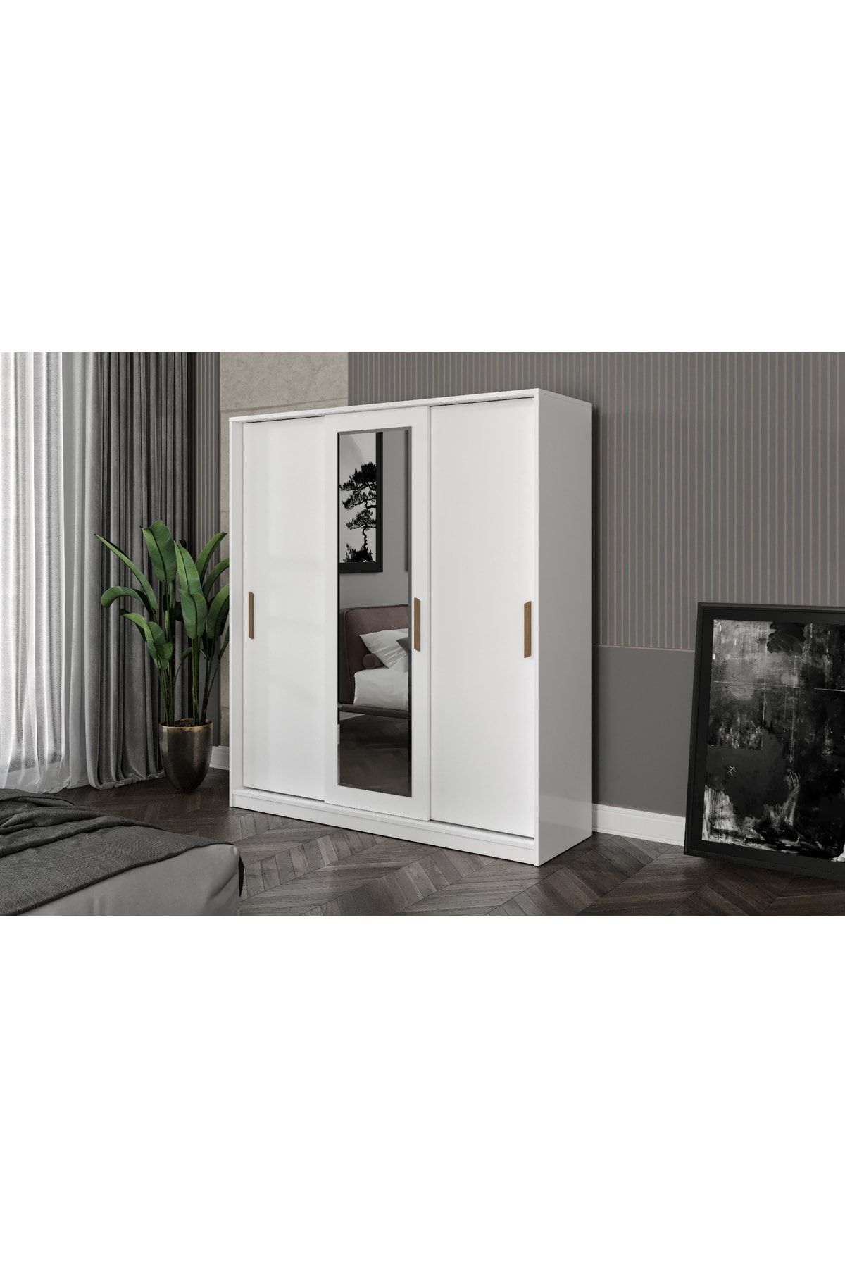 Blanca Tamamı Mdflam 3 Kapılı Sürgülü Gardrop
