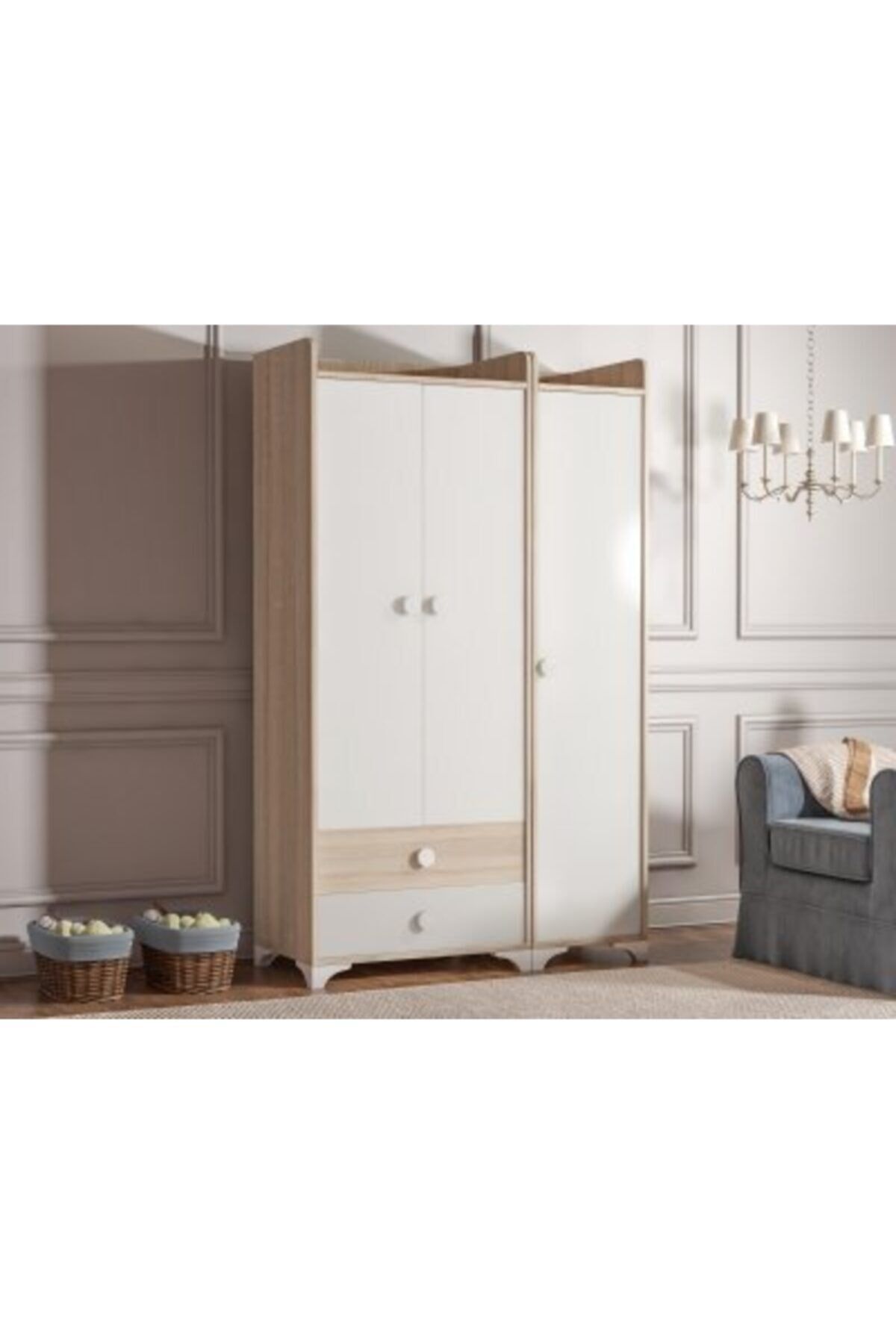 Bdlp 049 Swing 3 Kapılı 2 Çekmeceli Dolap Somon