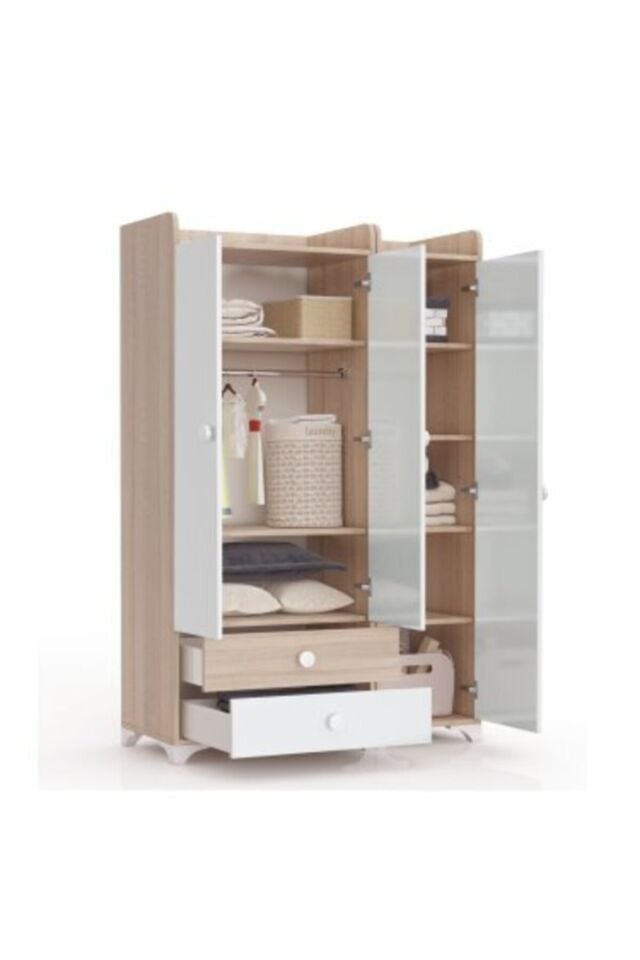 Bdlp 049 Swing 3 Kapılı 2 Çekmeceli Dolap Somon