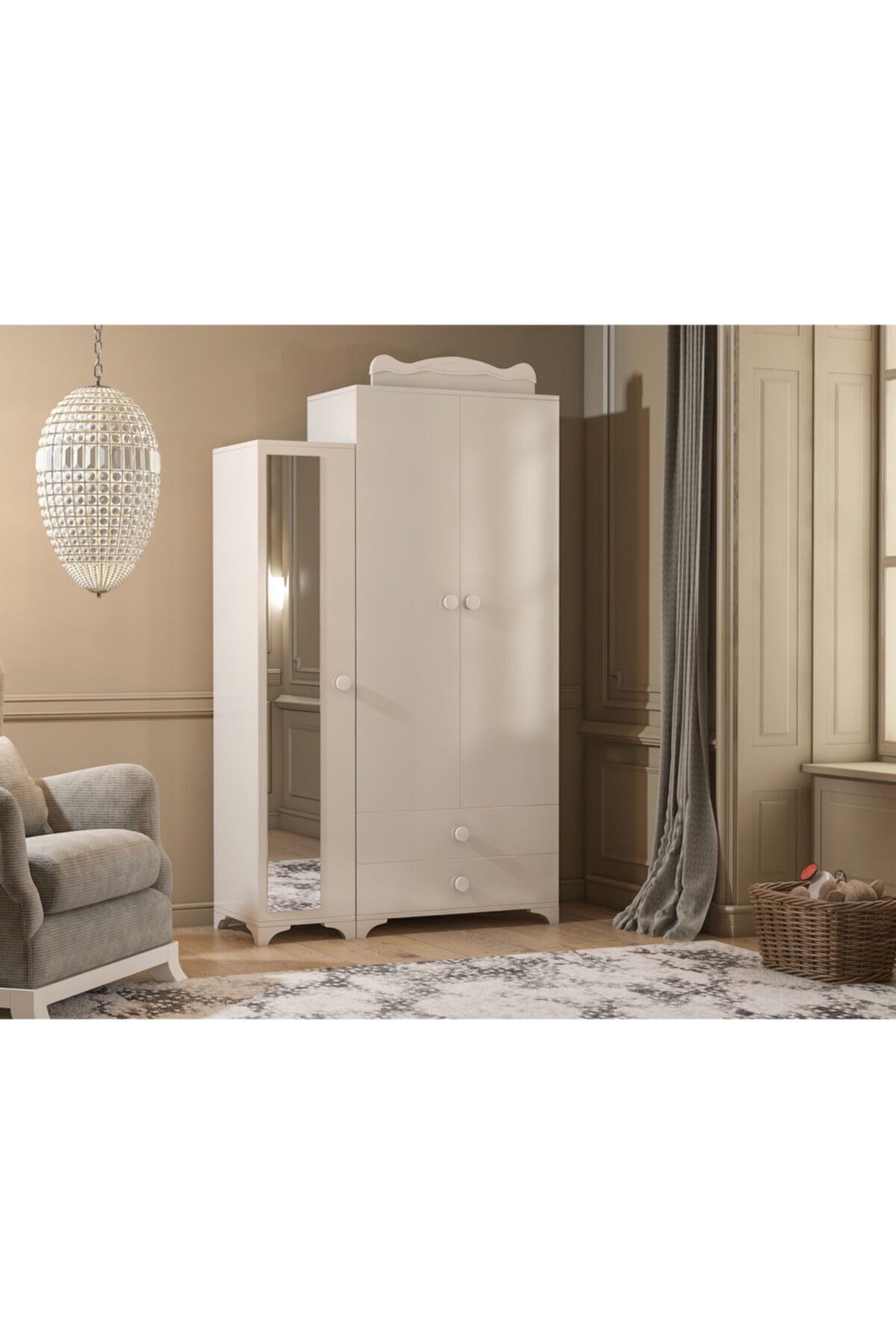 Bdlp 059 Babysun 3 Kapılı 2 Çekmeceli Dolap Beyaz