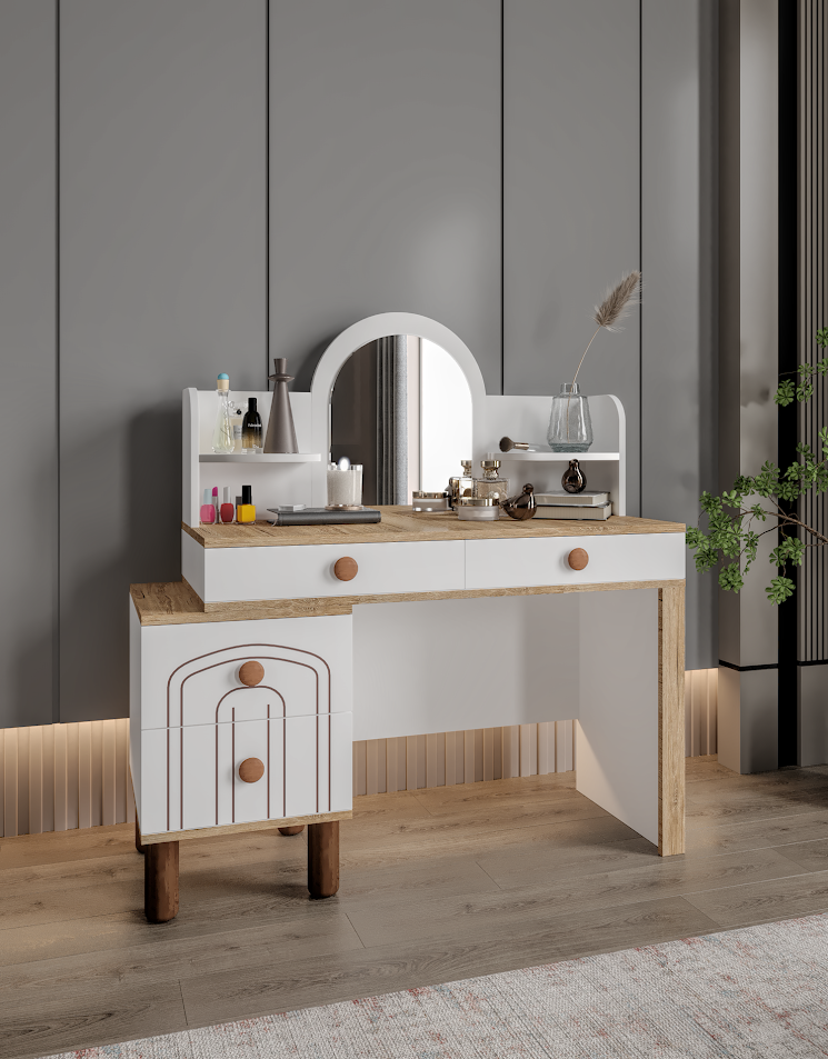 Afilli Hilal 4 Çekmeceli Makyaj Masası Tamamı Mdf