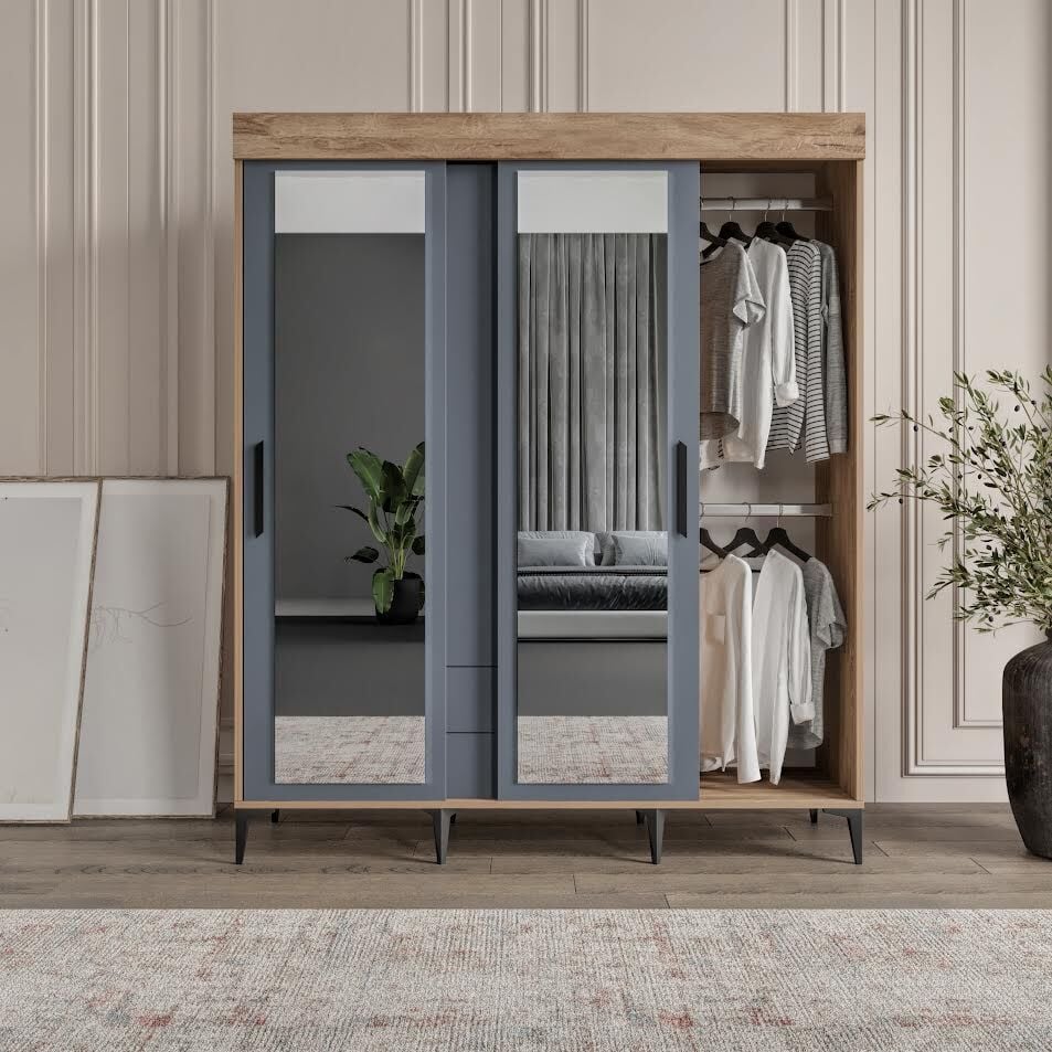 İzmir Sürgülü Ve Kapaklı 2 Çekmeceli Dolap Tamamı 1. Kalite Mdf