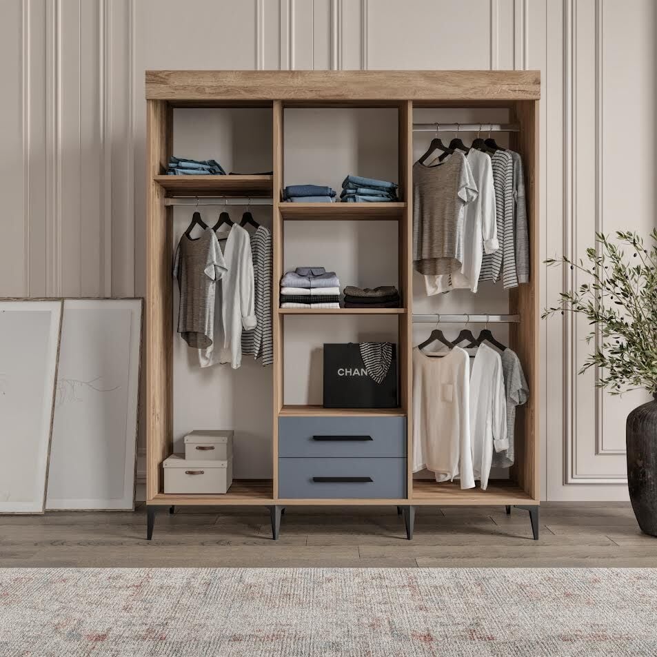 İzmir Sürgülü Ve Kapaklı 2 Çekmeceli Dolap Tamamı 1. Kalite Mdf