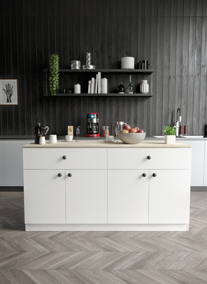 Ada Bar Masası 2 Çekmeceli 4 Kapaklı Mutfak Yemek Masası