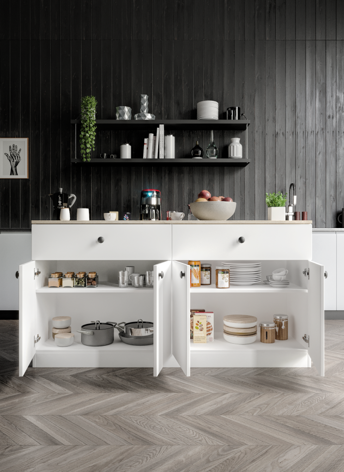 Ada Bar Masası 2 Çekmeceli 4 Kapaklı Mutfak Yemek Masası