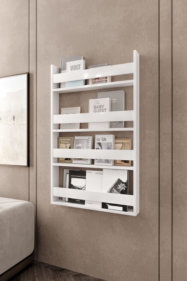 Afilli Montessori Çocuk Odası Kitaplığı Mdf Kitaplık 10x54x120 cm