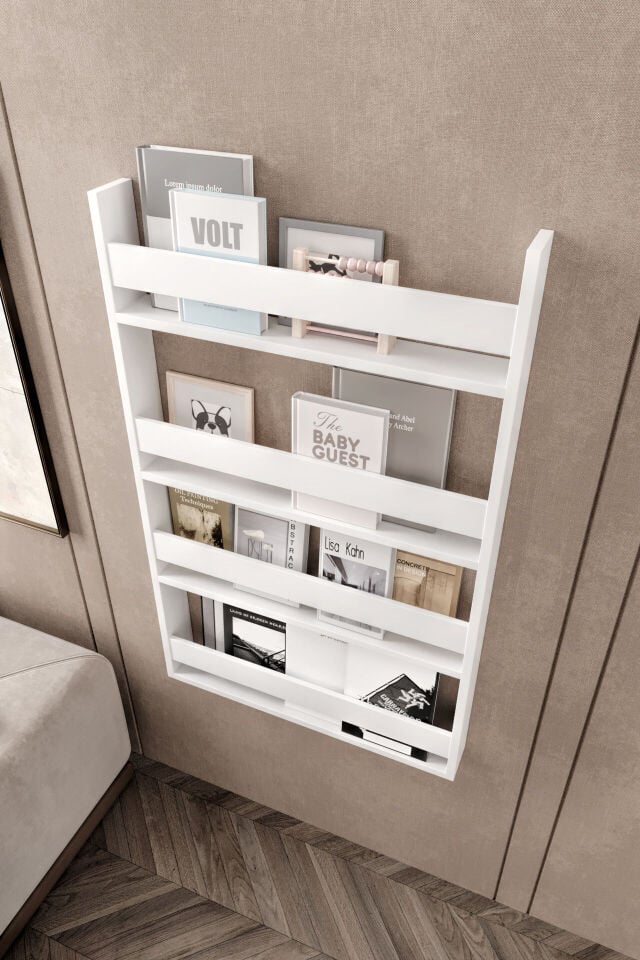 Afilli Montessori Çocuk Odası Kitaplığı Mdf Kitaplık 10x74x120 cm